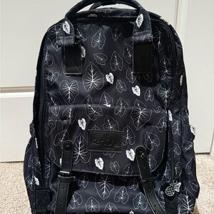 Kealoha Black Kalo-Print Water resistant Backpack